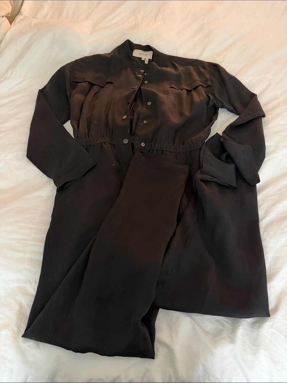 ba&sh Black Long Sleeve Jumpsuit
